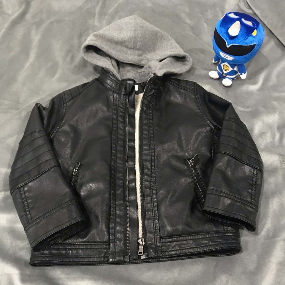 Toddler Boys Moto Jacket with hoodie